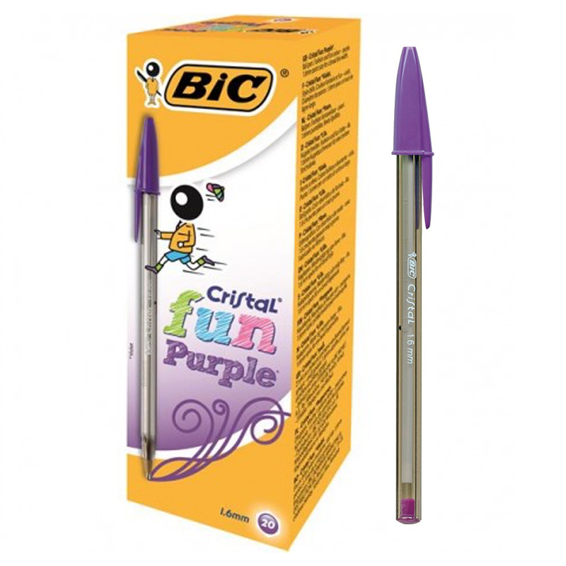 比克Bic Cristal水晶透明笔杆圆珠笔1.6mm 紫色